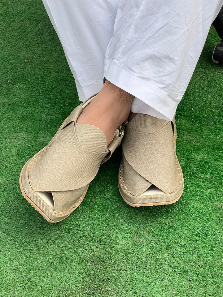 Kaptan Medicated Chappal Grey Fabric Texture