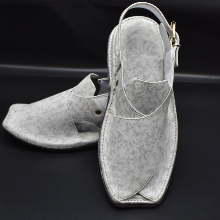 Pihno White Doted Zardari chappal