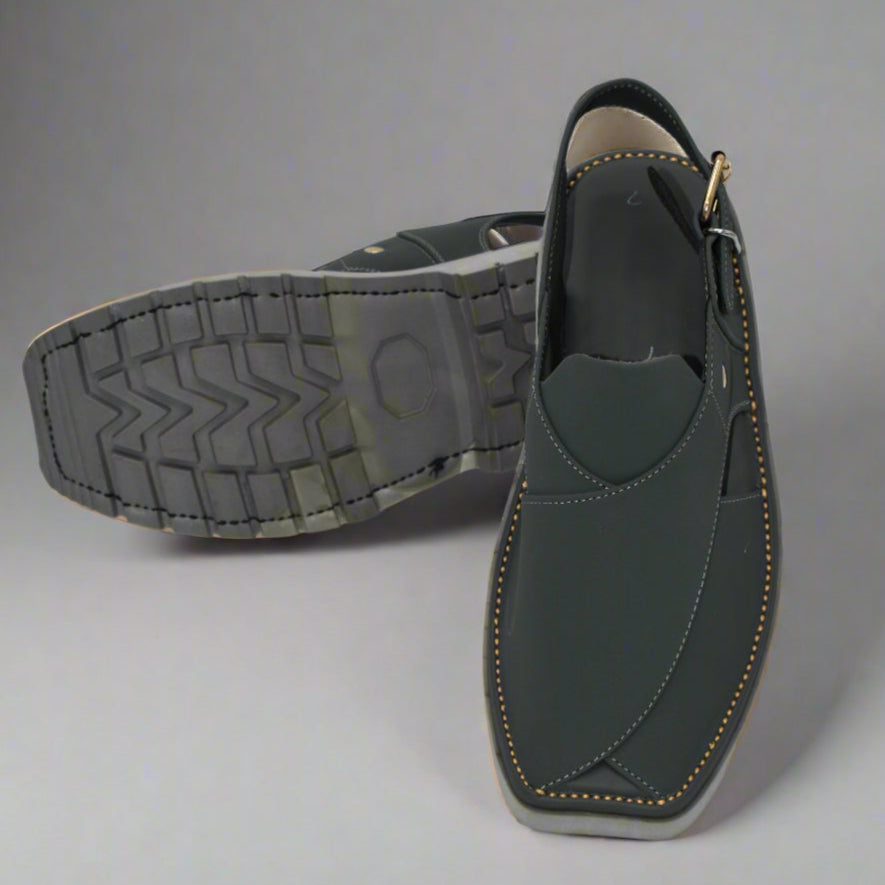 Pihno  Black Vibram Sole Zardari Chappal