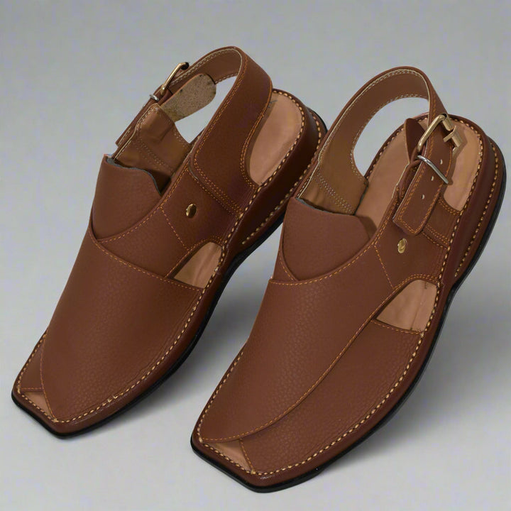 Pihno  light Brown Zardari chappal