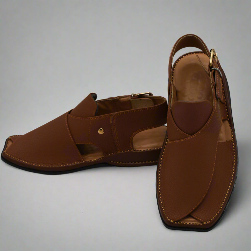 Pihno  light Brown Zardari chappal