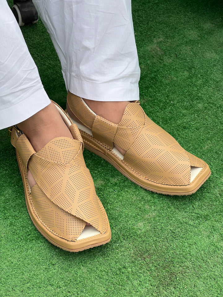 Kaptan Medicated Chappal Dotted Camal