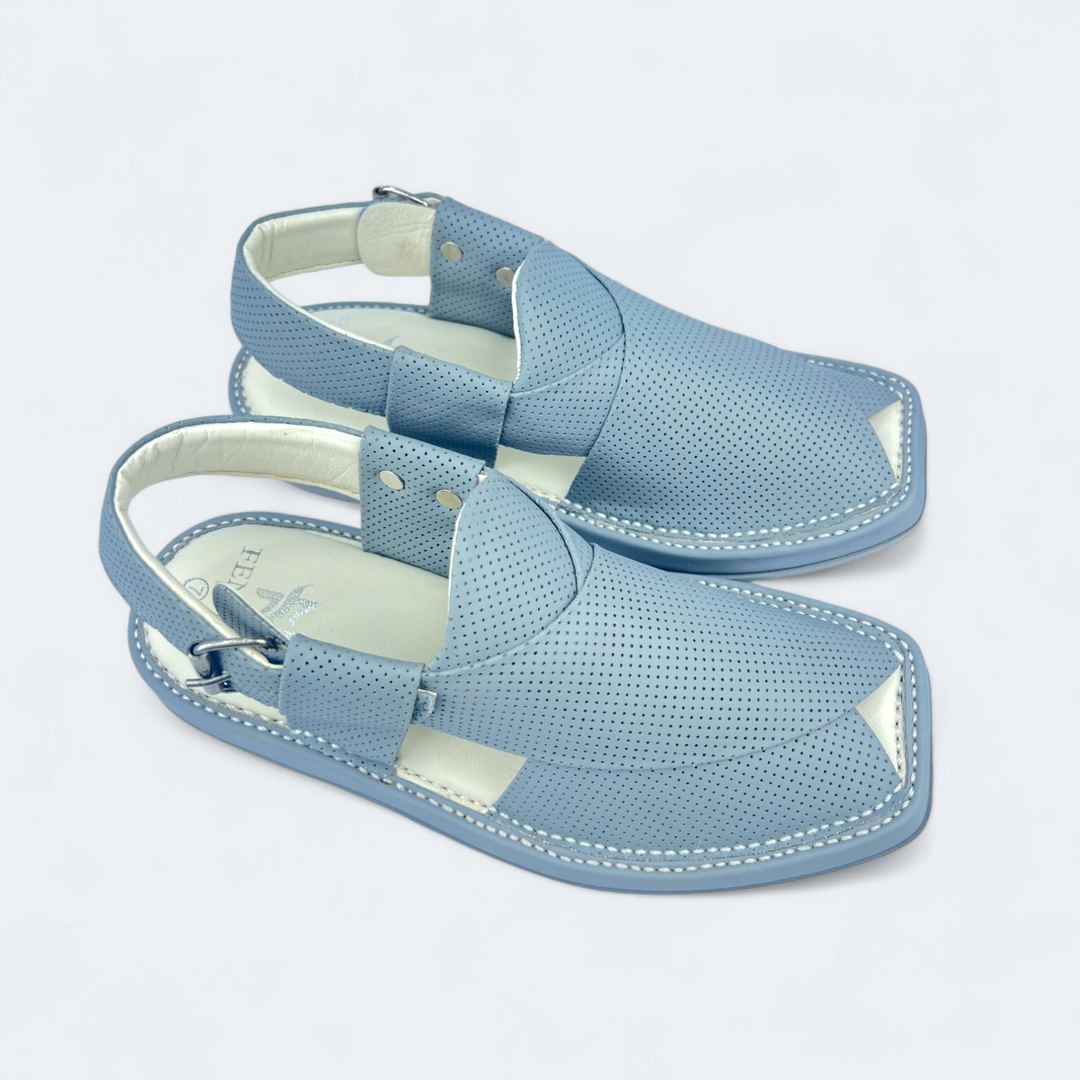Kaptan Medicated Chappal Dotted Blue