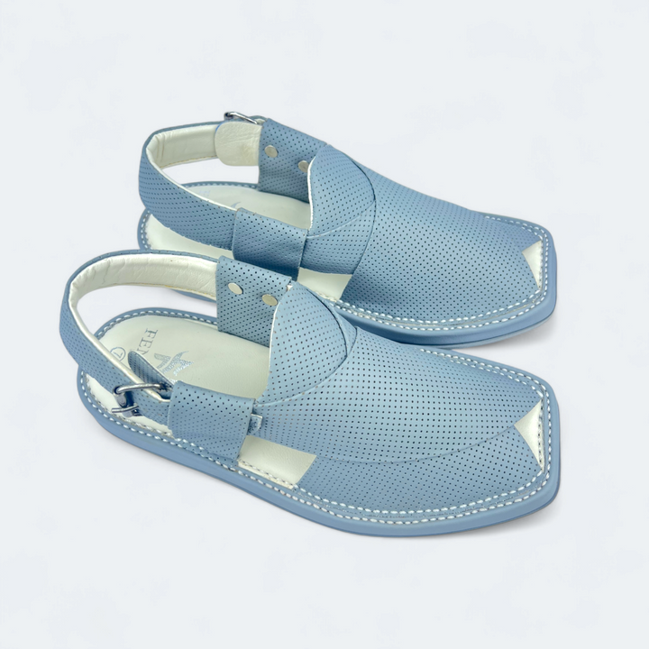 Kaptan Medicated Chappal Dotted Blue