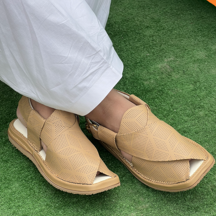 Kaptan Medicated Chappal Dotted Camal