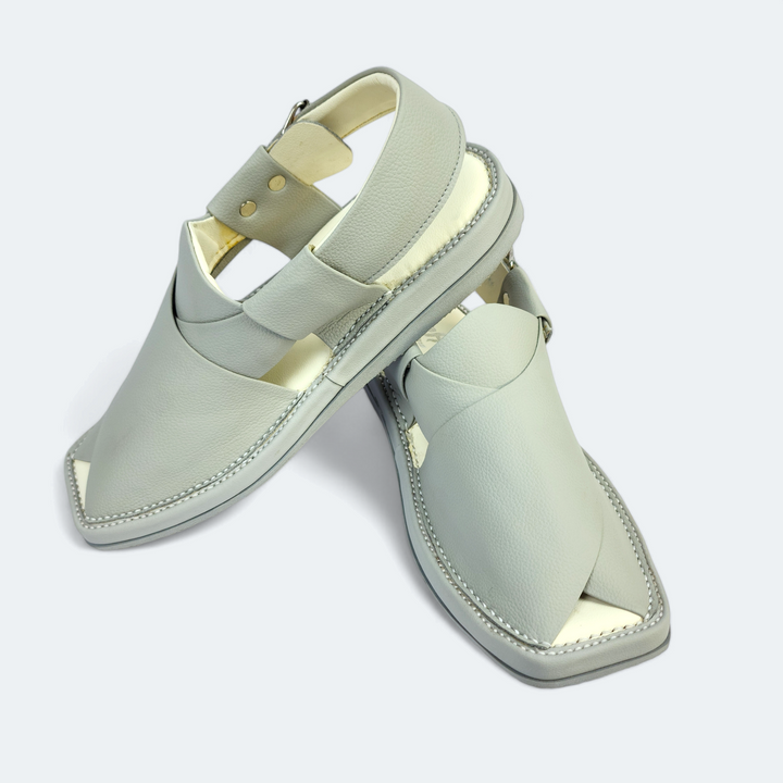 Kaptan Medicated Chappal Dotted White