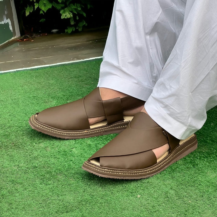 Kaptan Medicated Chappal Round Brown