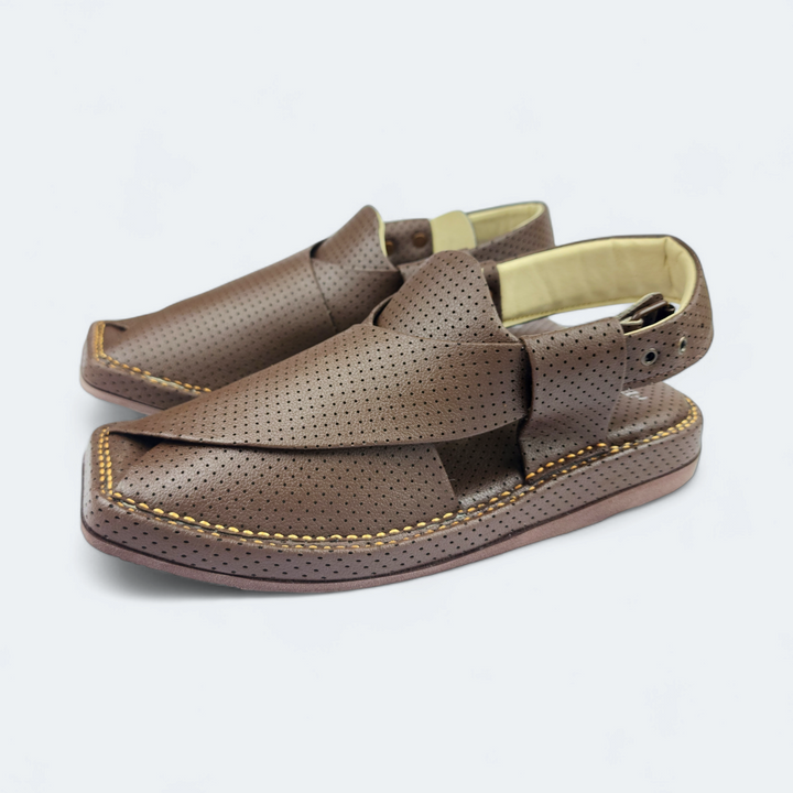 Medicated Kaptan Chappal Dotted Brown