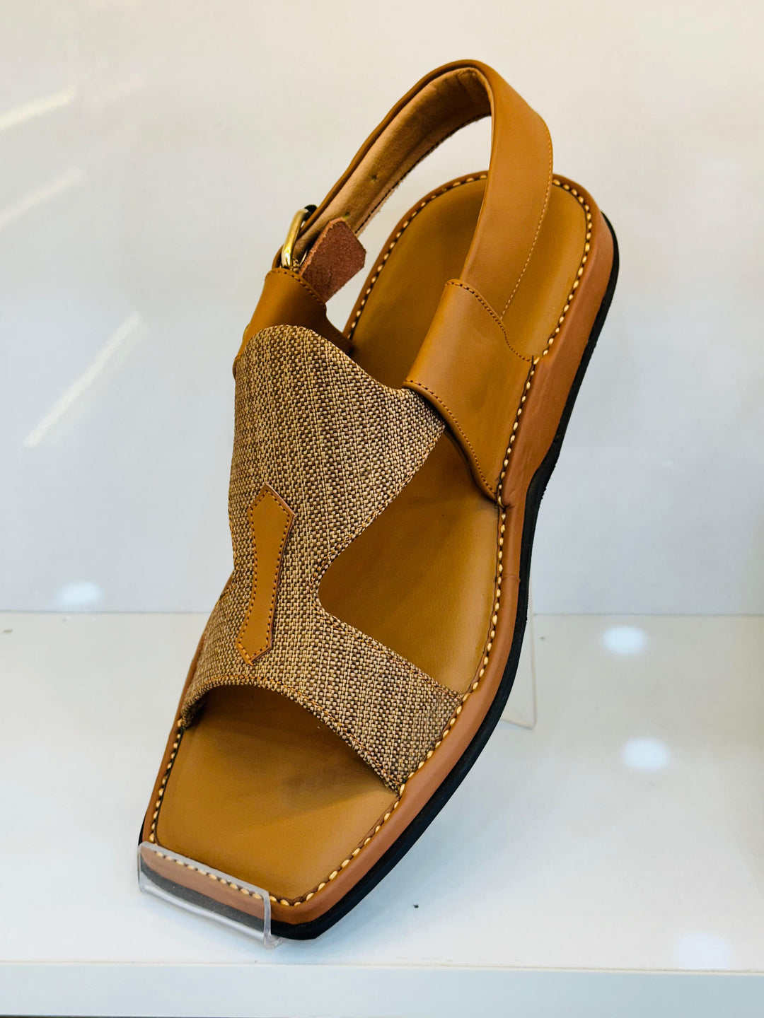 Pihno Camel Panjedar Chappal (fabric)