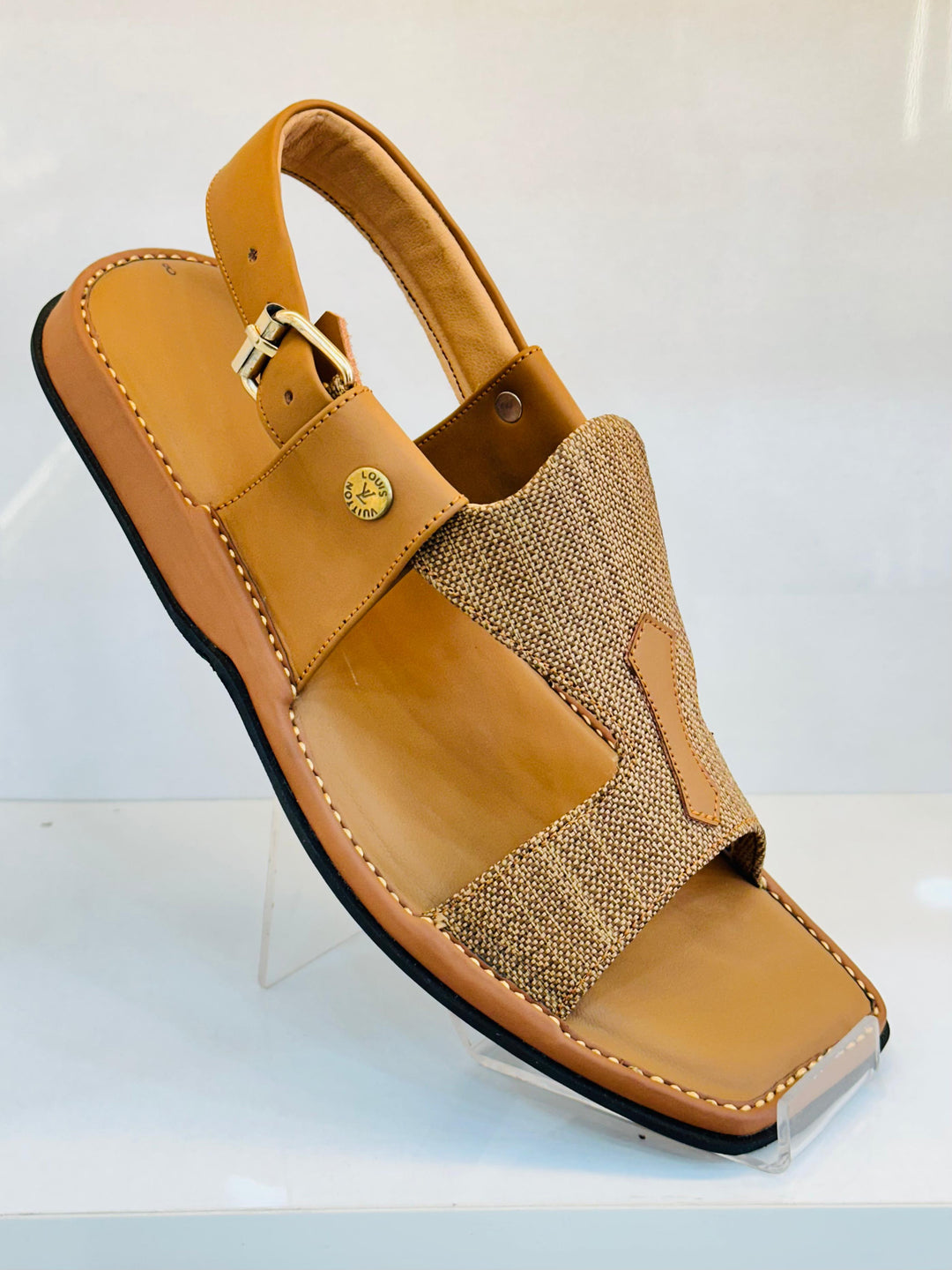 Pihno Camel Panjedar Chappal (fabric)