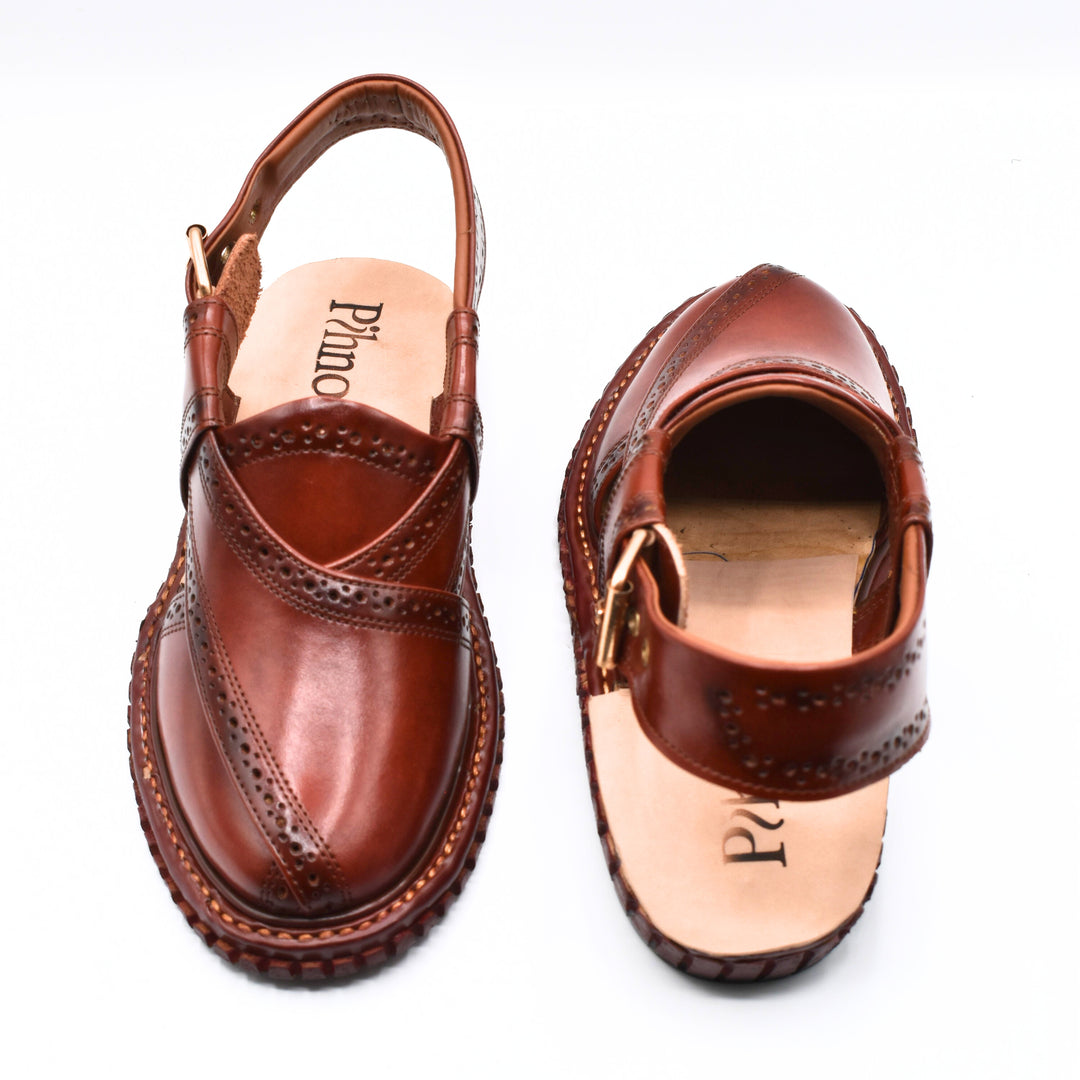 Pihno Kingra Sandal ( Red Brown )
