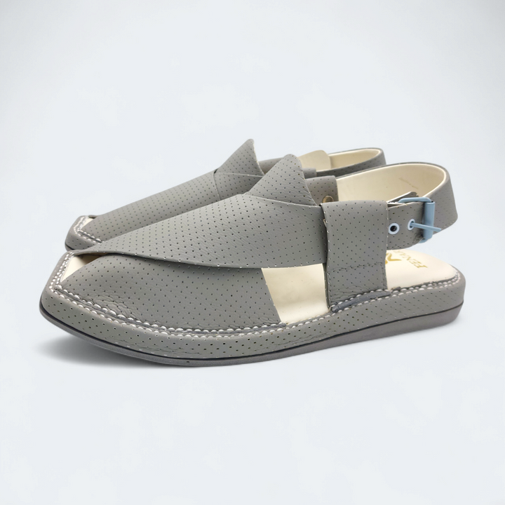 Kaptan Medicated Chappal Dotted Dark Grey