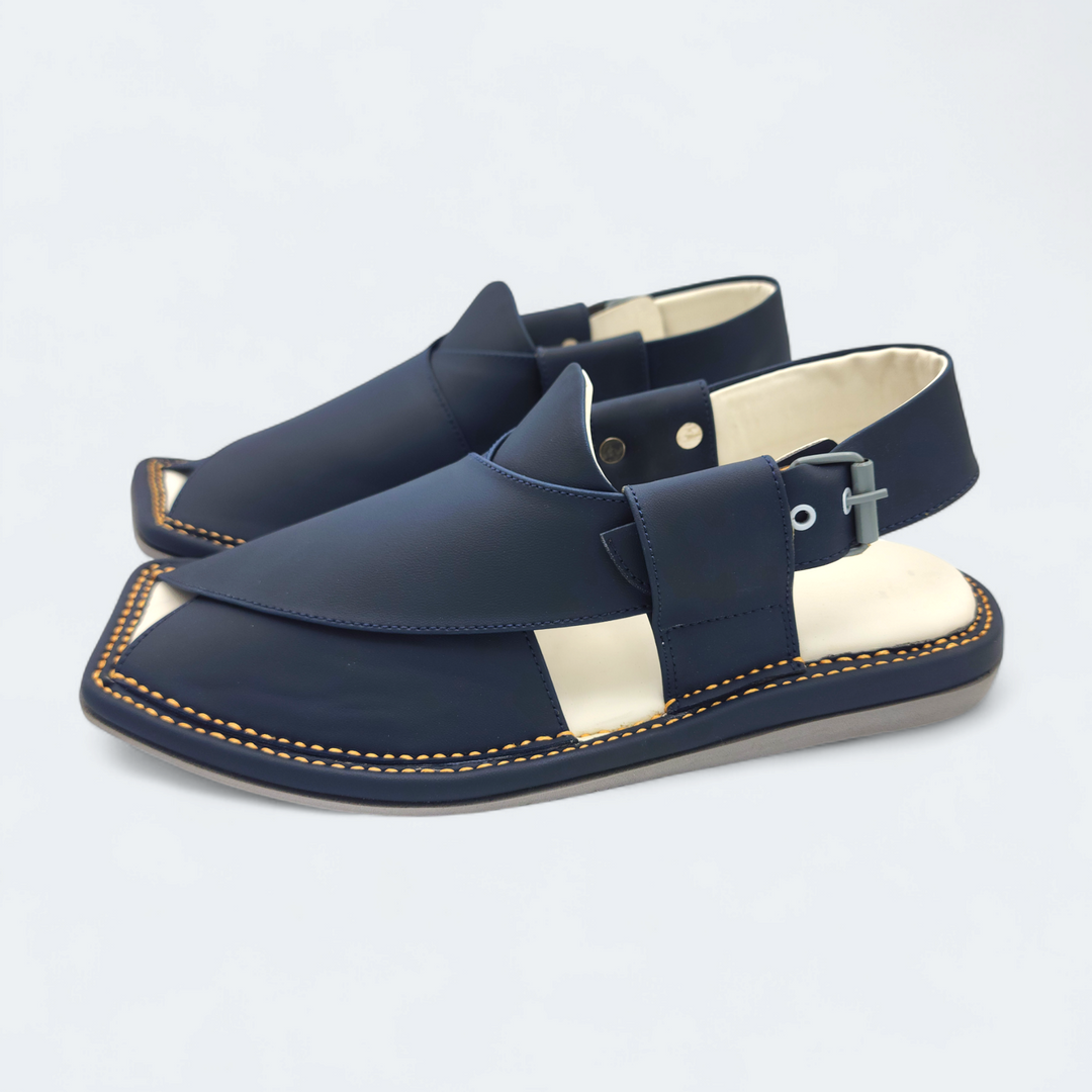 Single Kaptan Medicated Chappal Dark Blue