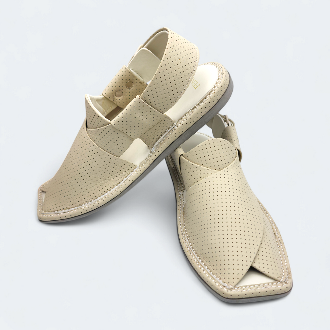 Kaptan Medicated Chappal Dotted Cream