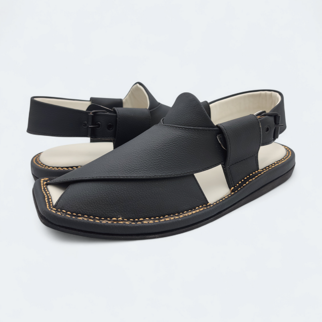 Kaptan Medicated Chappal Black