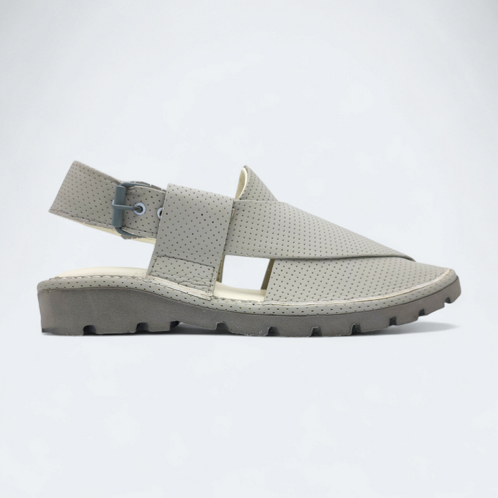 Kaptan Medicated Chappal Dotted White