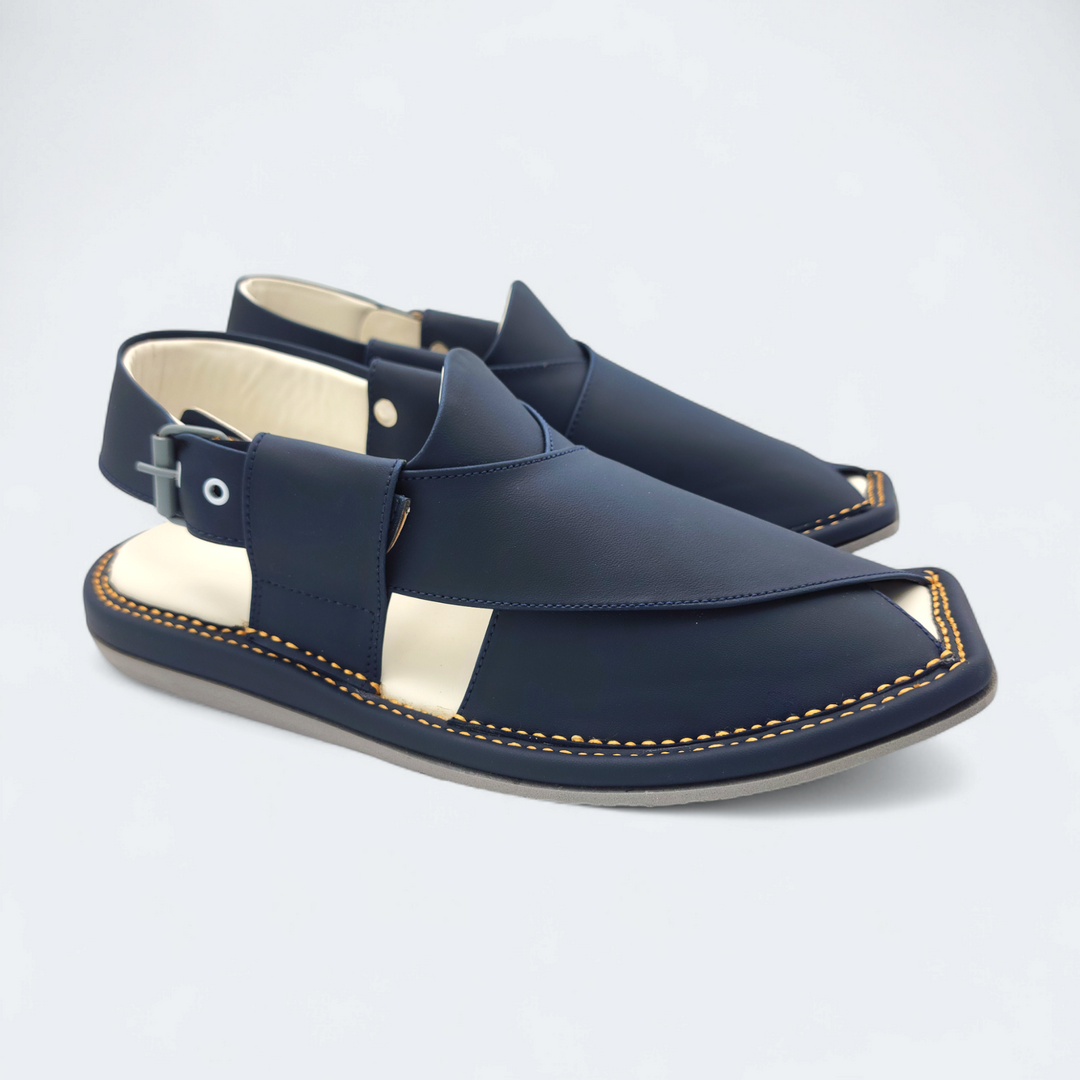Single Kaptan Medicated Chappal Dark Blue