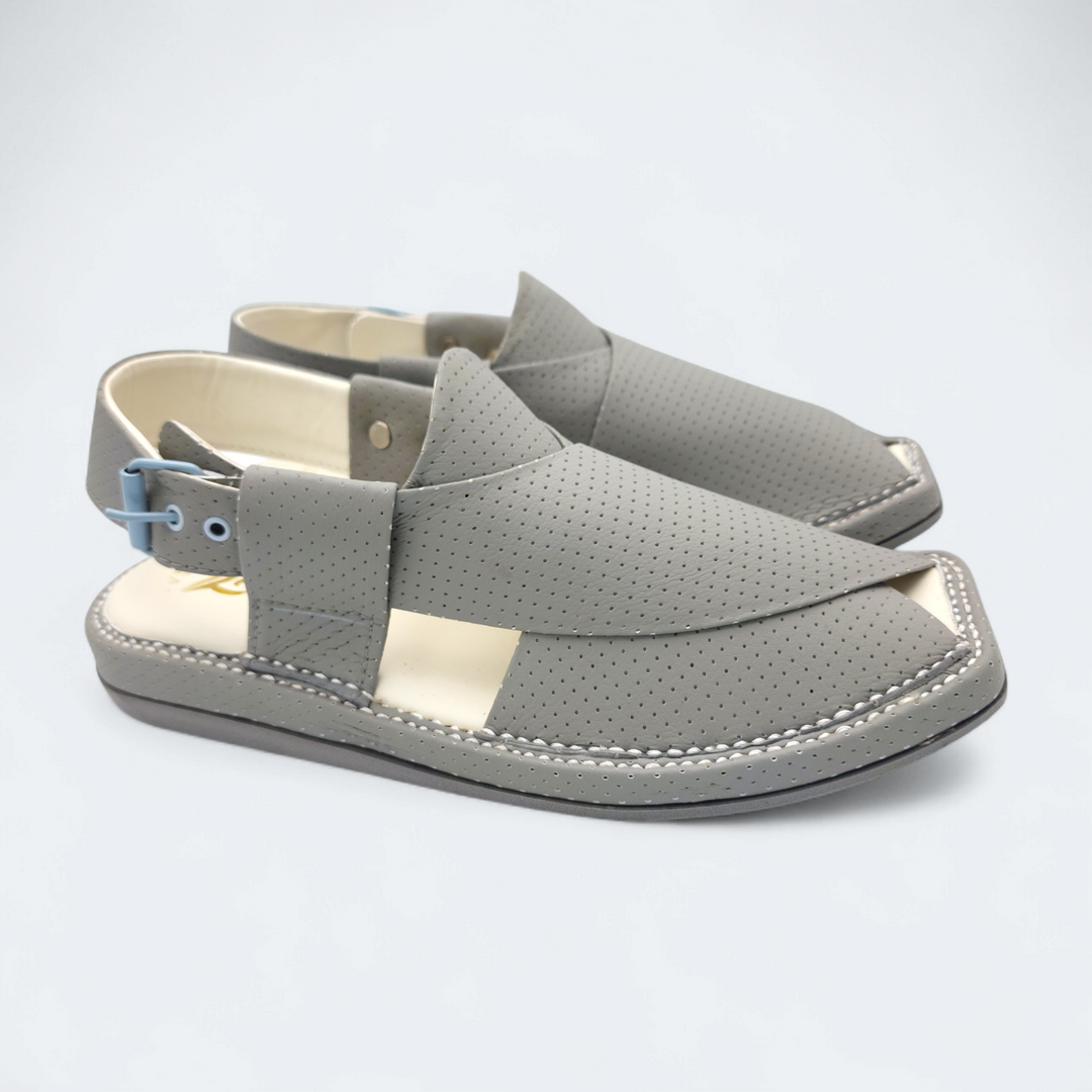 Kaptan Medicated Chappal Dotted Dark Grey