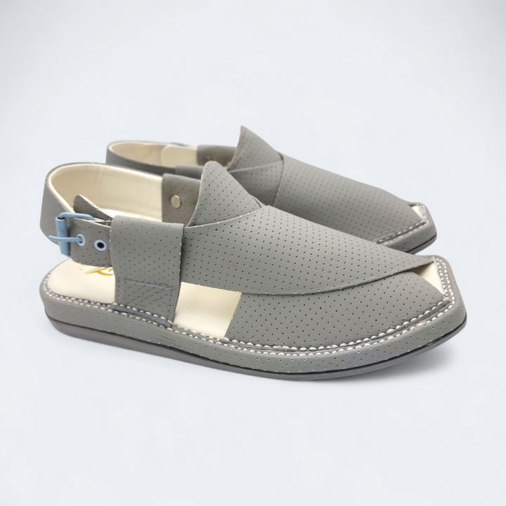Kaptan Medicated Chappal Dotted Dark Grey