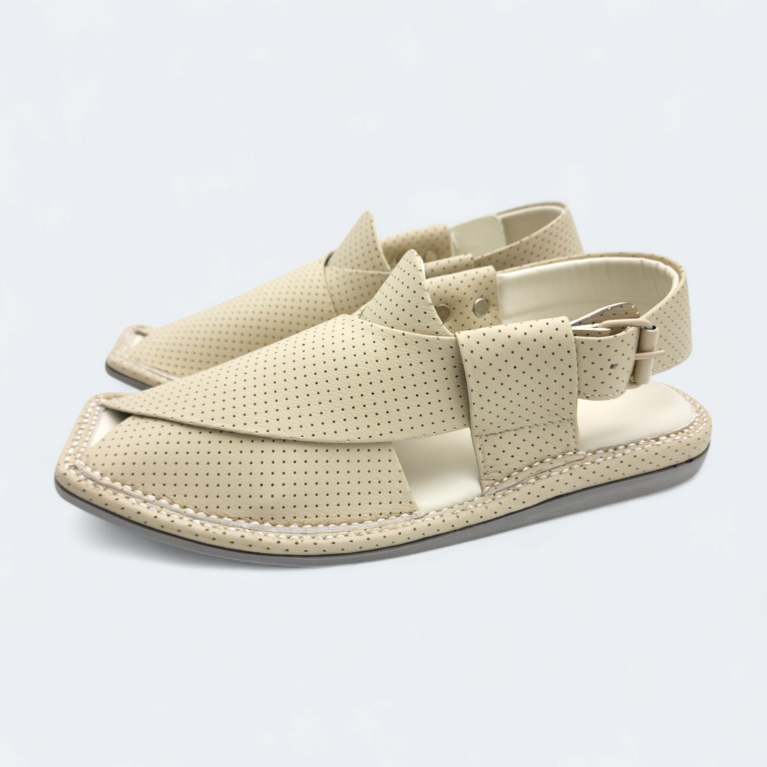Kaptan Medicated Chappal Dotted Cream