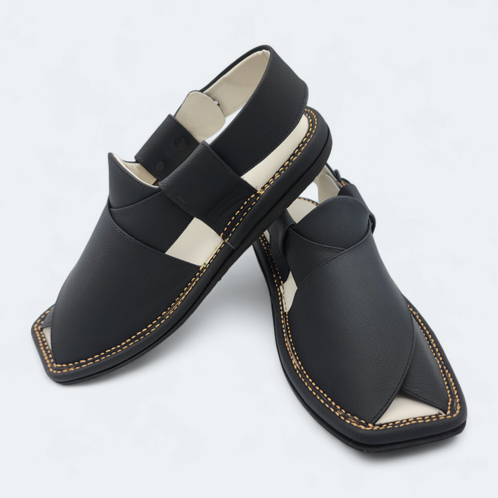 Single Kaptan Medicated Chappal Black