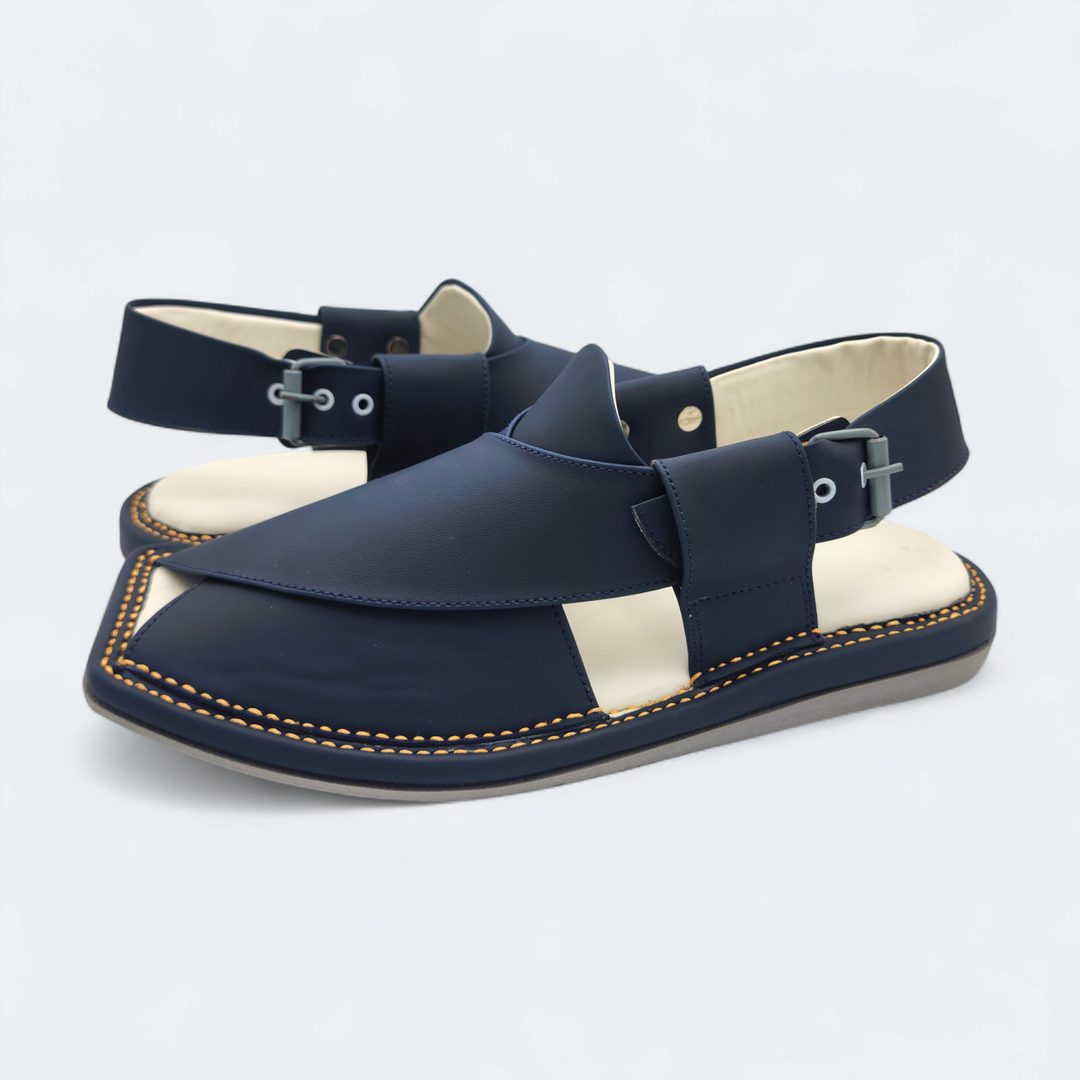 Single Kaptan Medicated Chappal Dark Blue