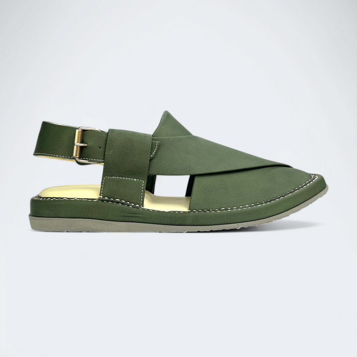 Kaptan Medicated Chappal Olive Green