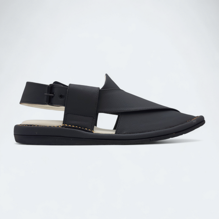 Single Kaptan Medicated Chappal Black