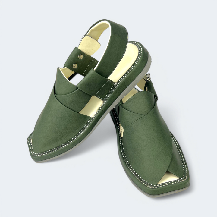 Kaptan Medicated Chappal Olive Green