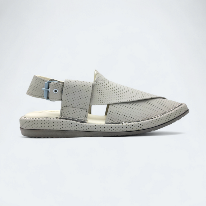 Kaptan Medicated Chappal Dotted White