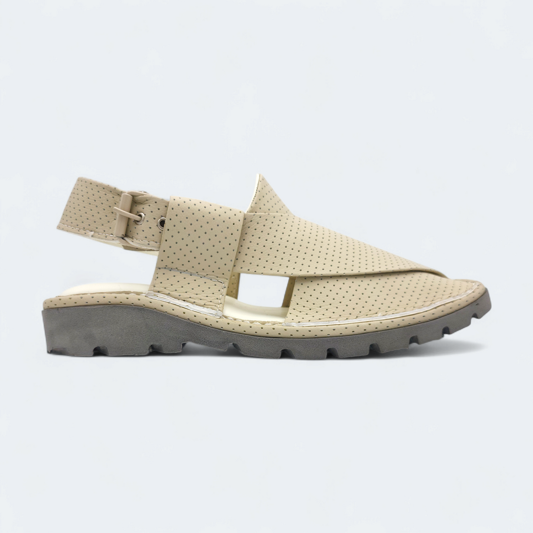 Kaptan Medicated Chappal Dotted Cream