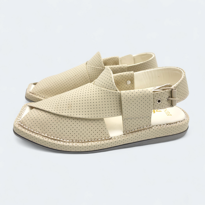 Kaptan Medicated Chappal Dotted Cream