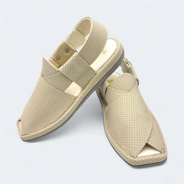 Kaptan Medicated Chappal Dotted Cream