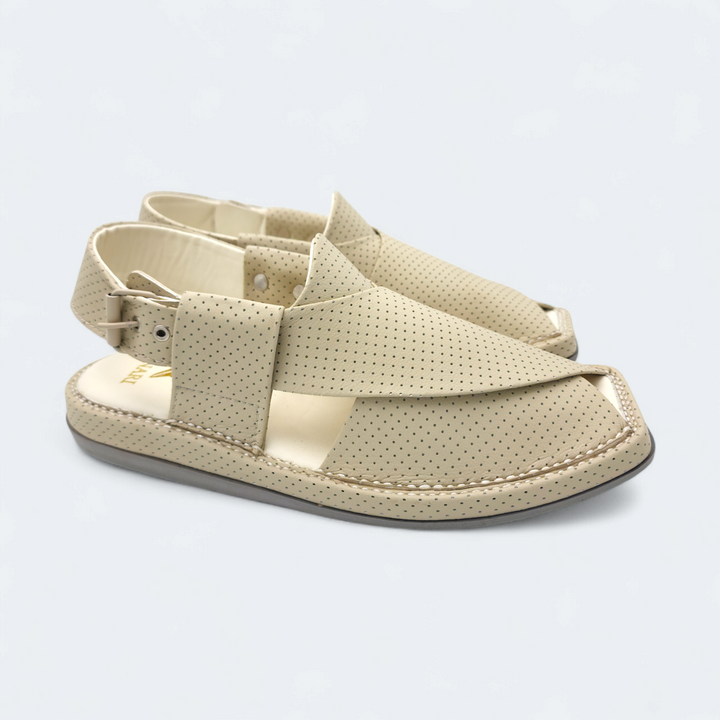 Kaptan Medicated Chappal Dotted Cream