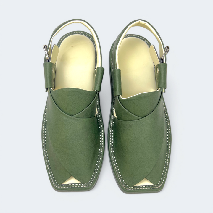 Kaptan Medicated Chappal Olive Green
