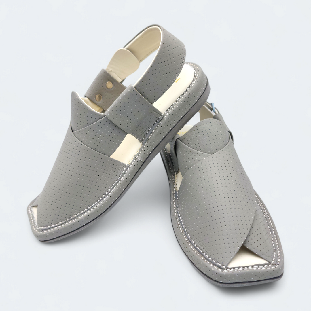 Kaptan Medicated Chappal Dotted Dark Grey