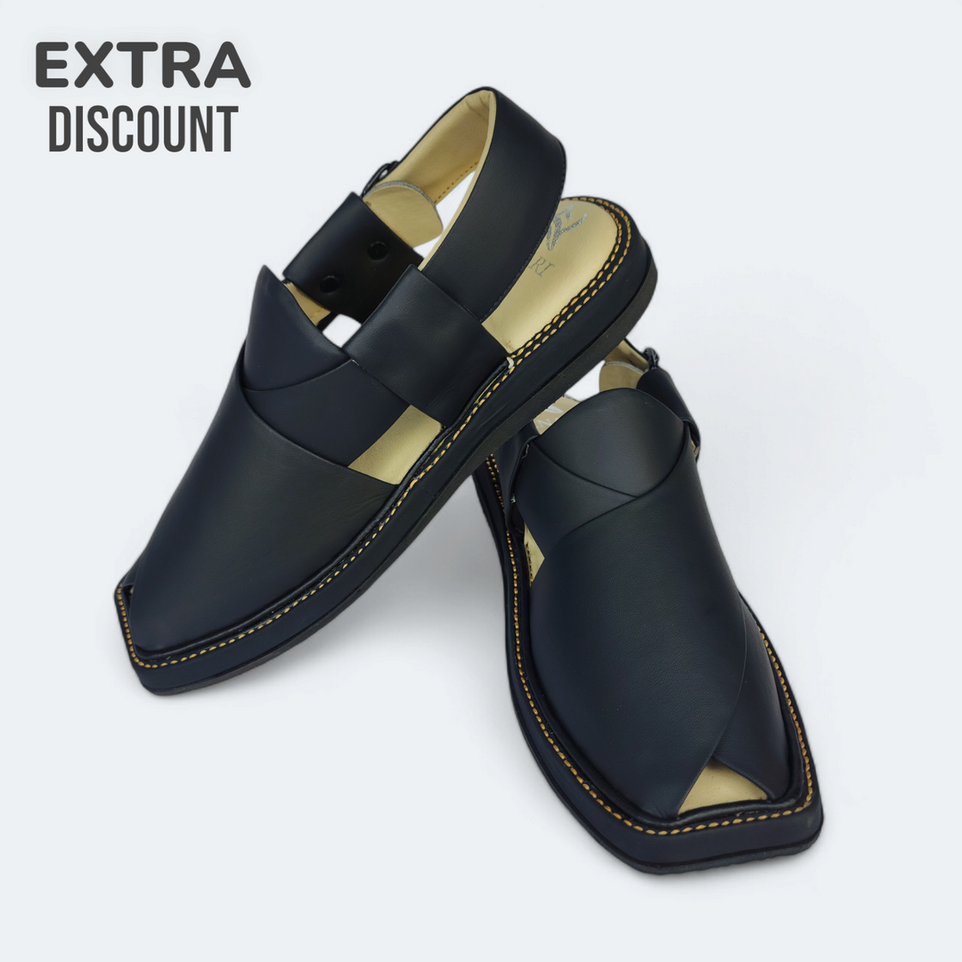 Kaptan Medicated Chappal Black