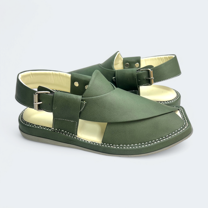 Kaptan Medicated Chappal Olive Green