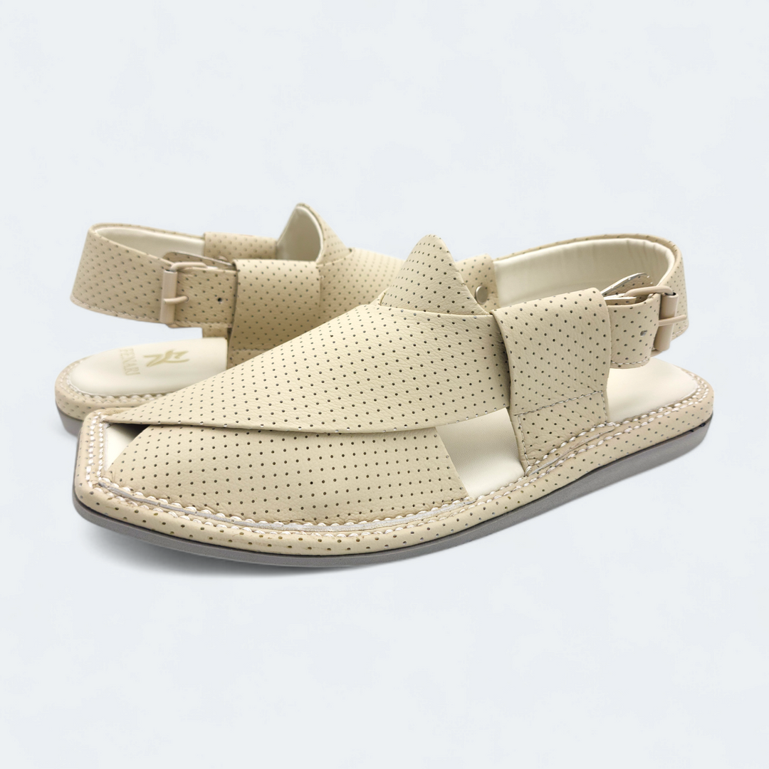 Kaptan Medicated Chappal Dotted Cream