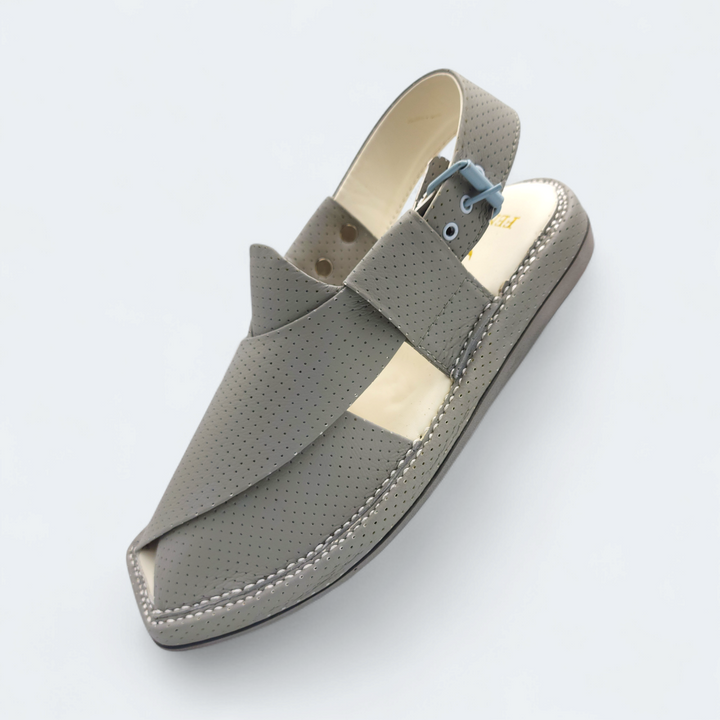 Kaptan Medicated Chappal Dotted Dark Grey