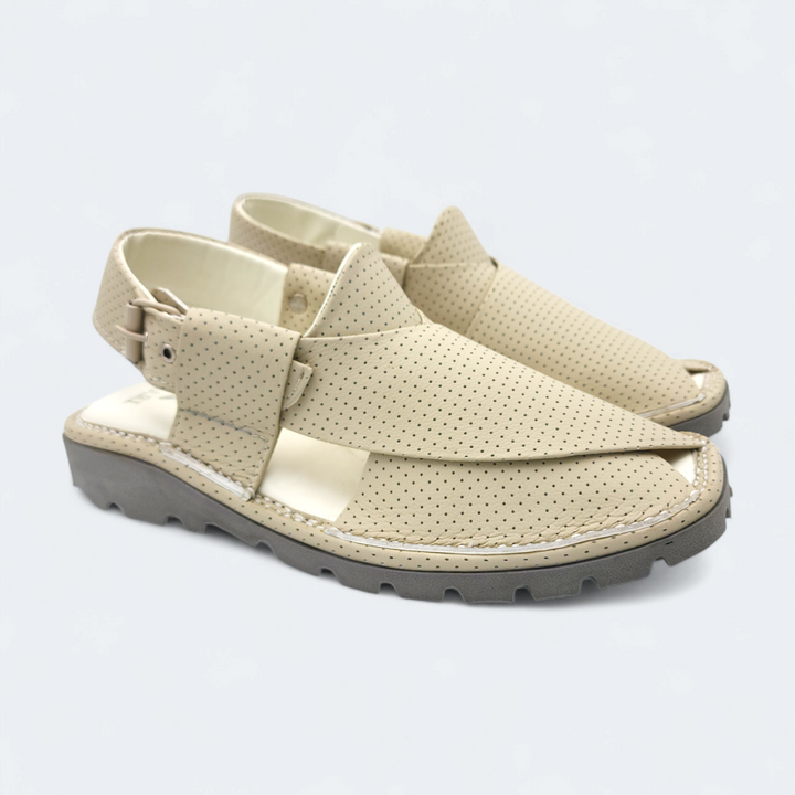 Kaptan Medicated Chappal Dotted Cream