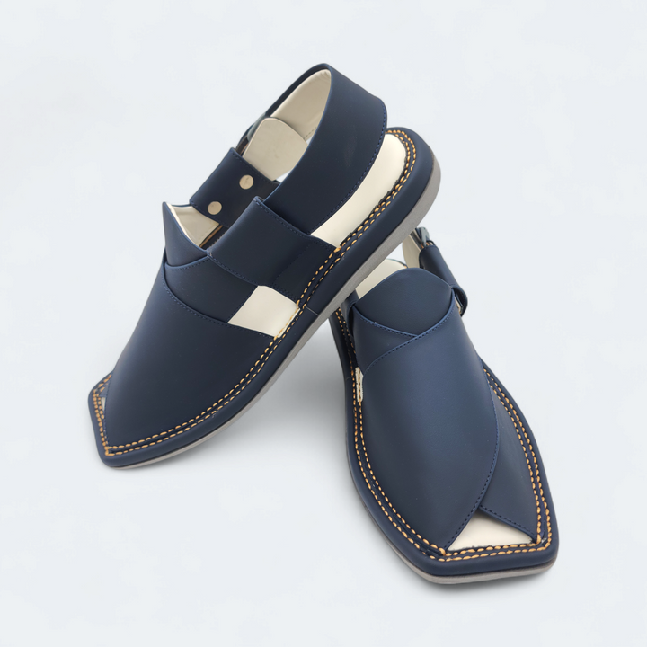Single Kaptan Medicated Chappal Dark Blue