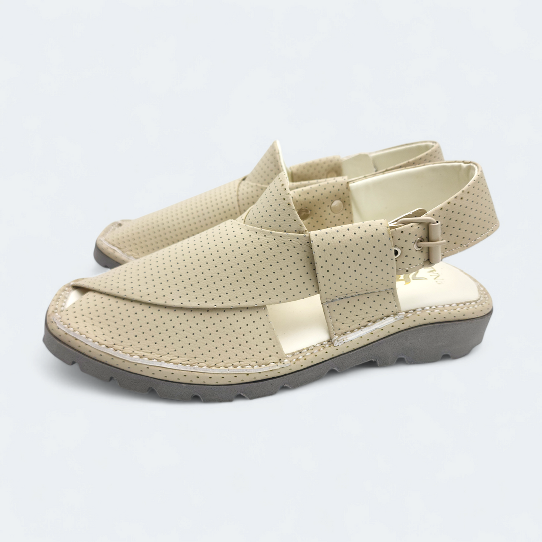 Kaptan Medicated Chappal Dotted Cream