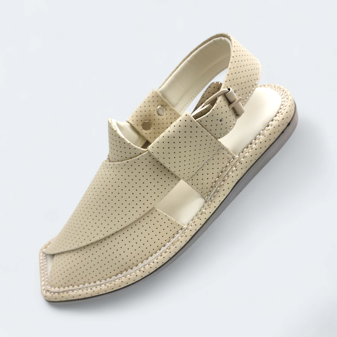 Kaptan Medicated Chappal Dotted Cream