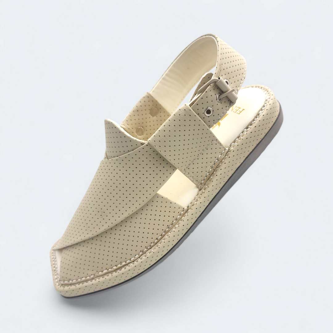 Kaptan Medicated Chappal Dotted Cream