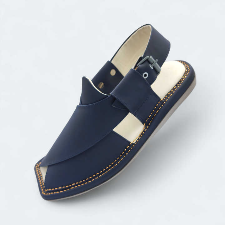 Single Kaptan Medicated Chappal Dark Blue