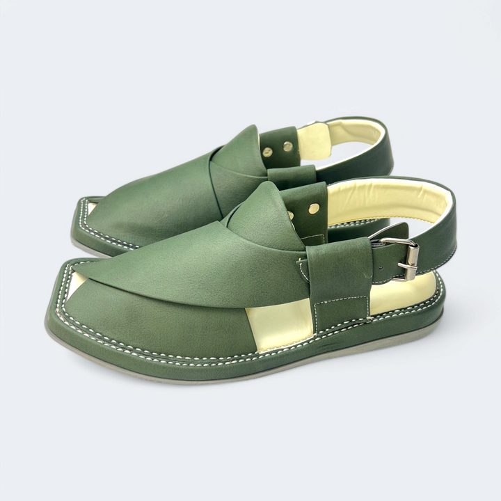 Kaptan Medicated Chappal Olive Green