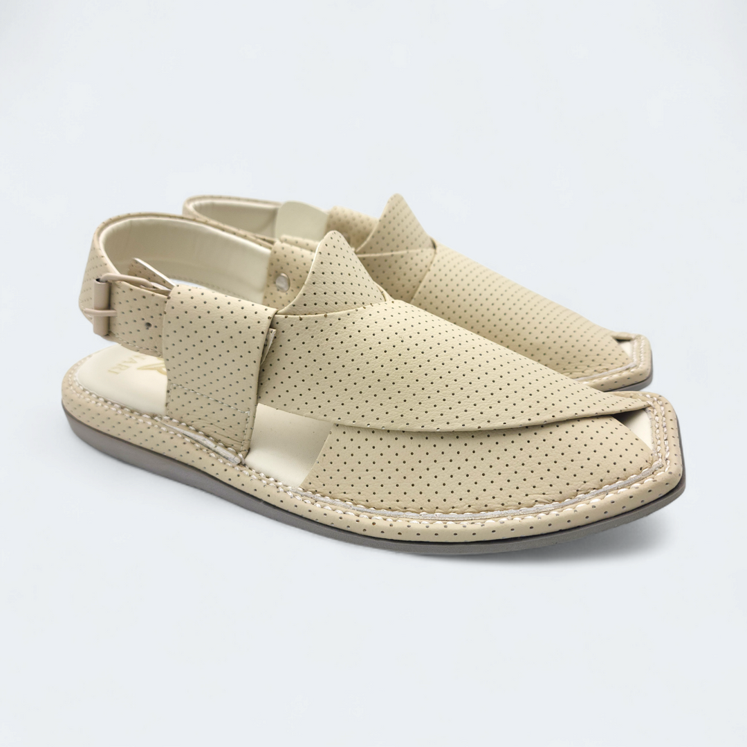Kaptan Medicated Chappal Dotted Cream