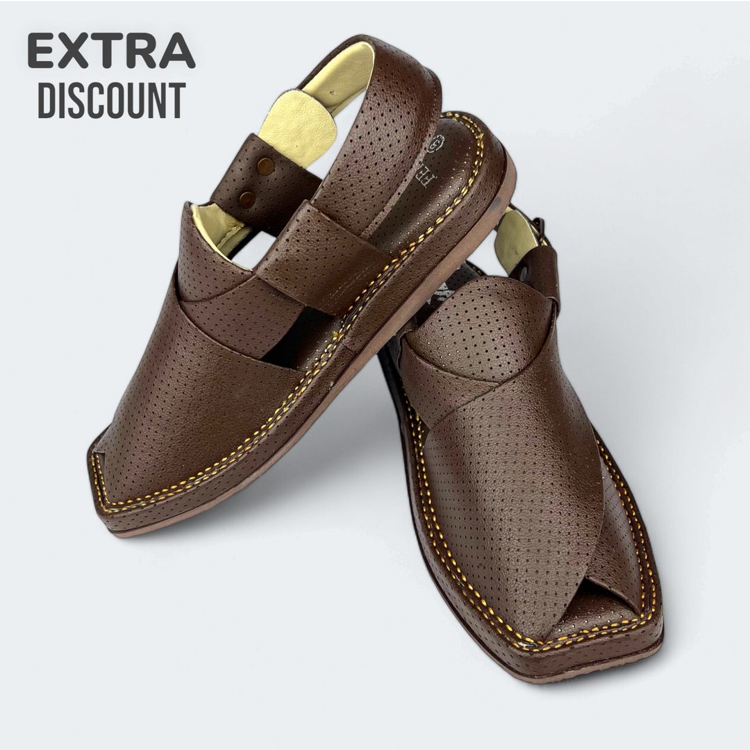 Medicated Kaptan Chappal Dotted Brown