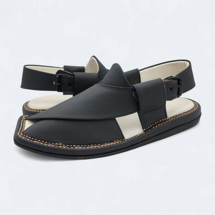 Single Kaptan Medicated Chappal Black